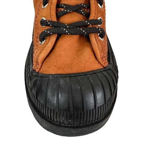 Zara Boots Rain Days Leather Rubber Lug Boot High Tops Size EU 34 US 4 Rare HTF - Picture 6 of 12